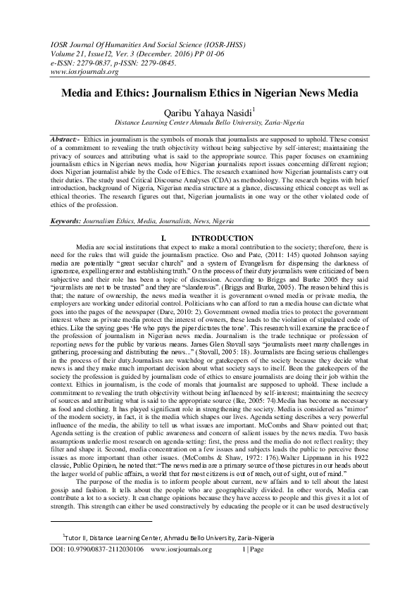 Ethics in journalism act picture