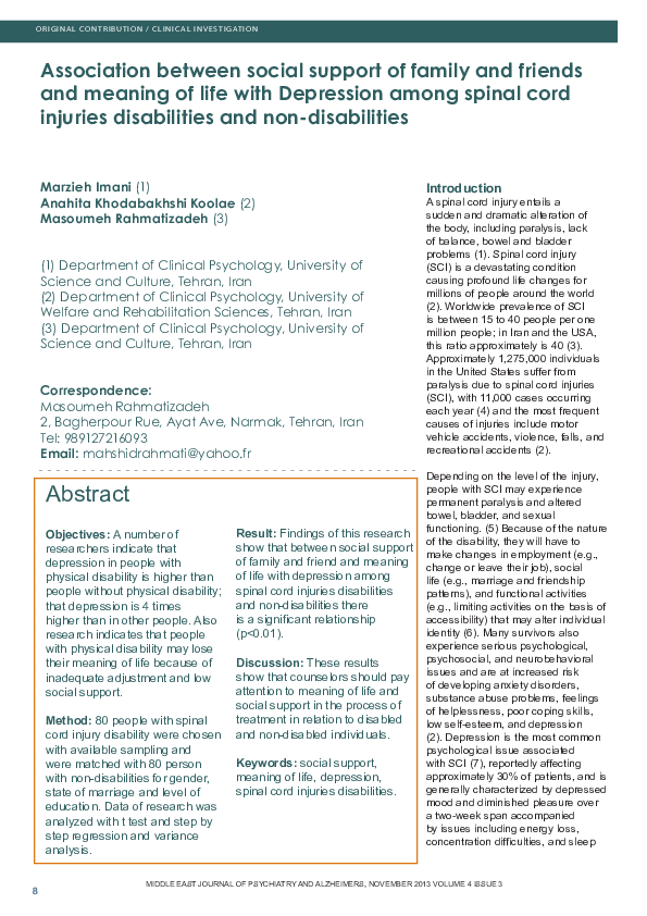 (PDF) Association between social support of family and friends and ...