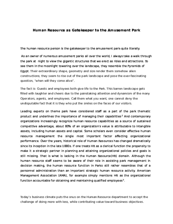 Human resource department of thorpe park essay 07 image