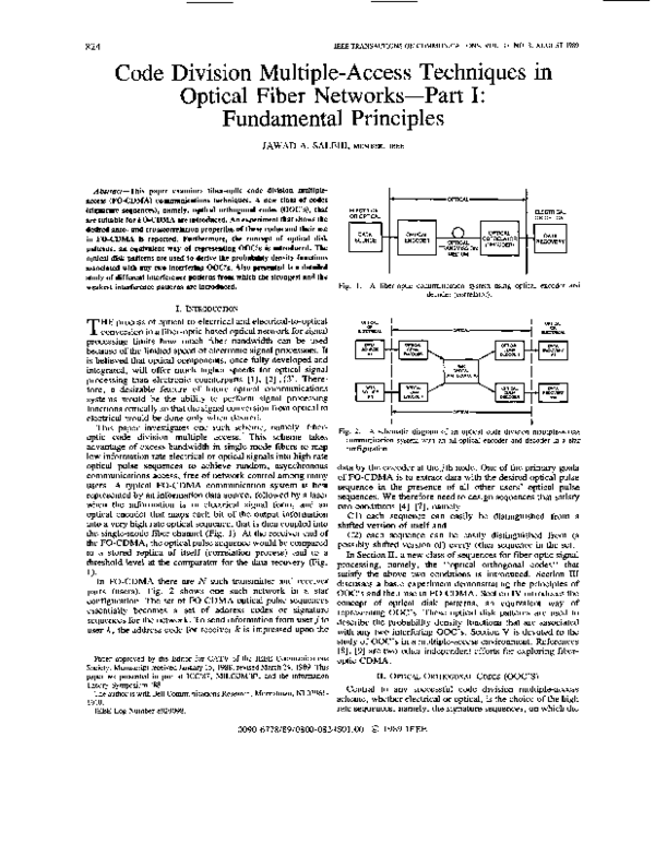 (PDF) Code division multiple-access techniques in optical fiber ...