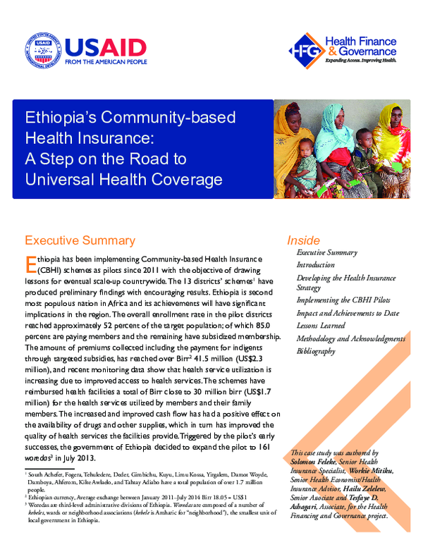 (PDF) Ethiopia's Communitybased Health Insurance A Step on the Road