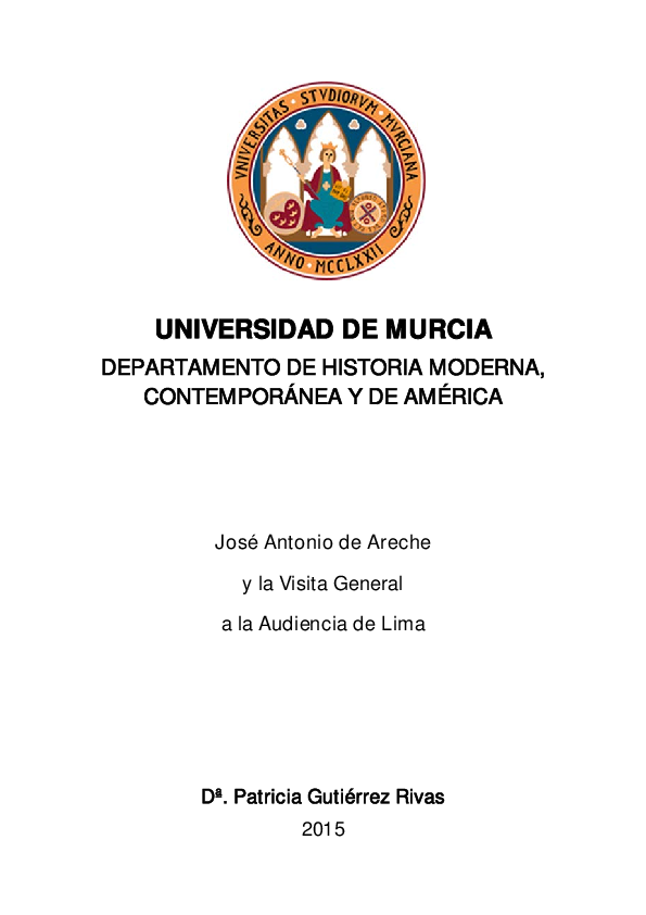(PDF) José Antonio de Areche y la visita general a la audiencia de Lima