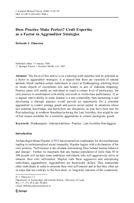 (PDF) Does practice make perfect? Craft expertise as a factor in ...