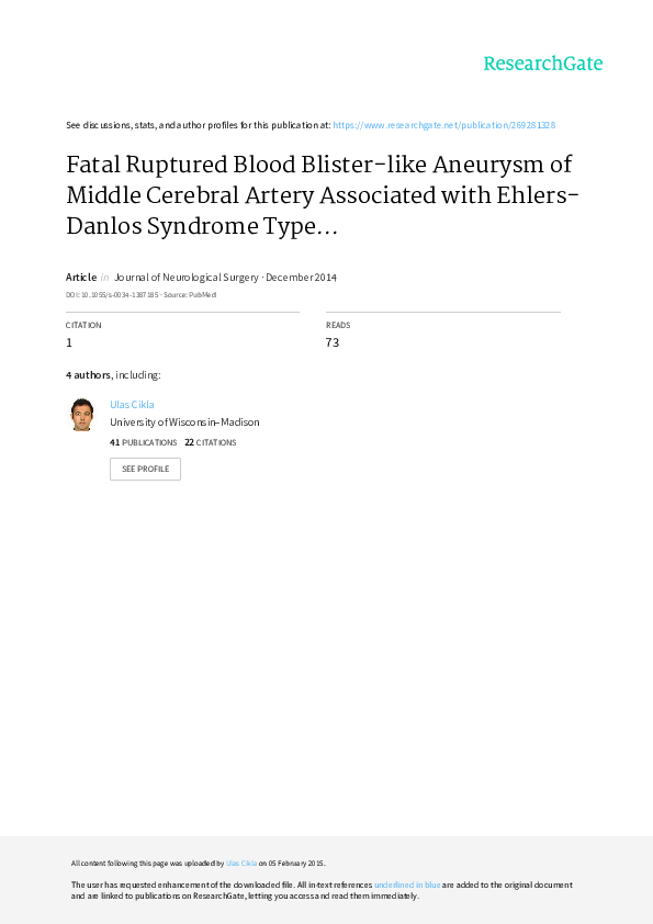 (PDF) Phenotypic overlap of EhlersDanlos syndrome types IV and VIII