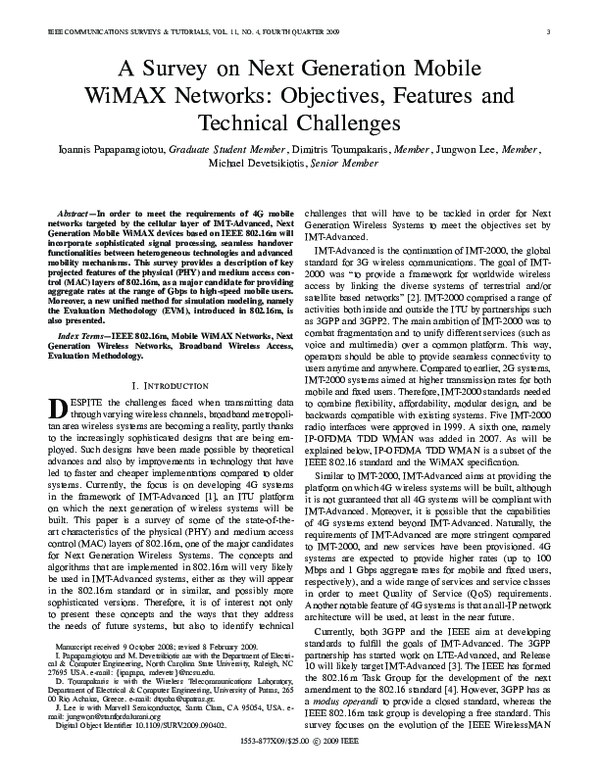 (PDF) A survey on next generation mobile WiMAX networks: objectives ...