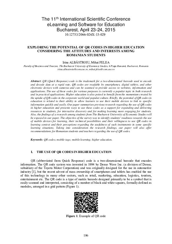 (PDF) Exploring the potential of QR codes in higher education ...