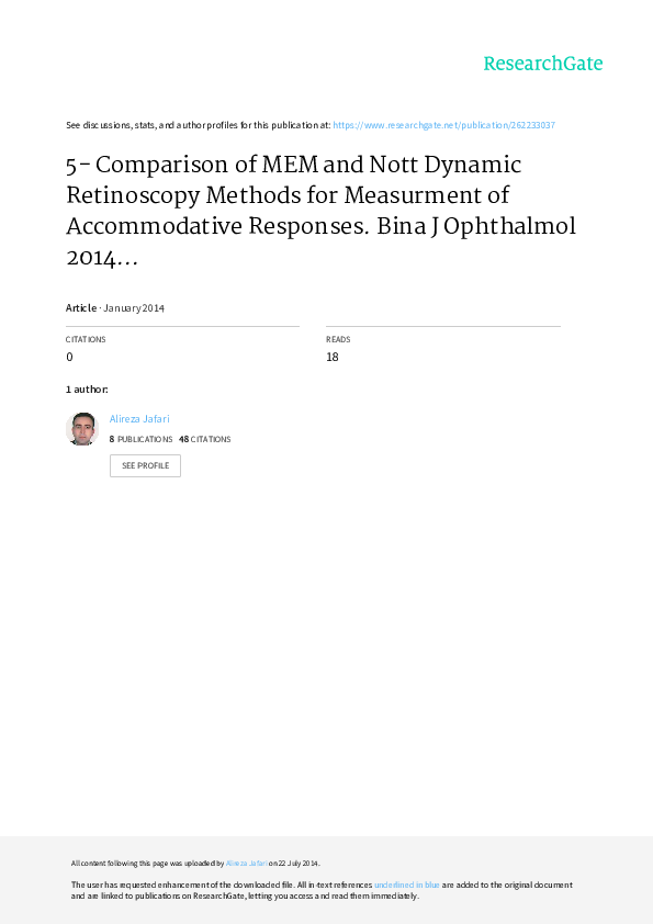 (PDF) 5 Comparison of MEM and Nott Dynamic Retinoscopy Methods for