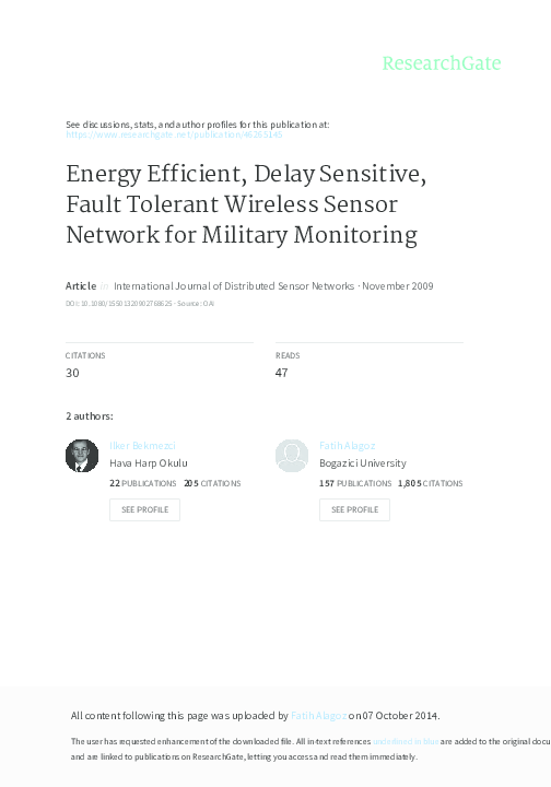 (PDF) Energy efficient, delay sensitive, fault tolerant wireless sensor ...