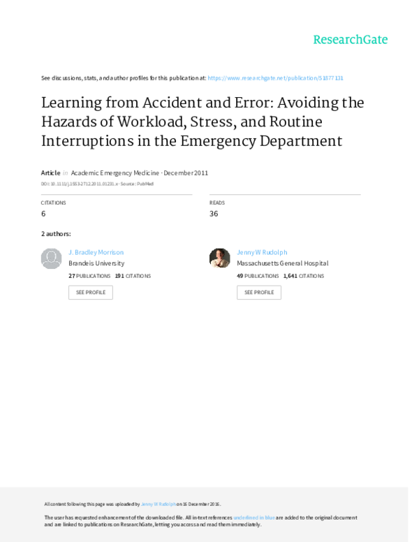 (PDF) Learning from accident and error: avoiding the hazards of ...