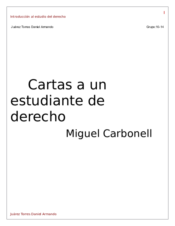 (DOC) Cartas a un estudiante de derecho Daniel J. Torres Gomora Academia.edu
