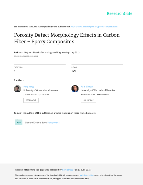 (PDF) Porosity Defect Morphology Effects in Carbon Fiber Epoxy