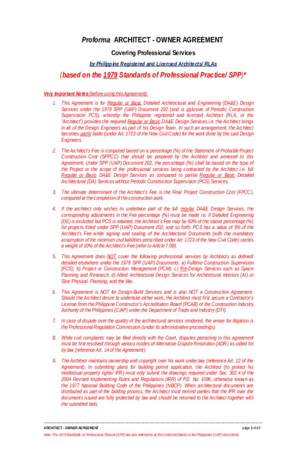 Doc A And E Deisgncontract Ramoñino Anino Academia Edu Doc A And E Deisgncontract Ramoñino, How Much To Pay For Architect Plans In Philippines