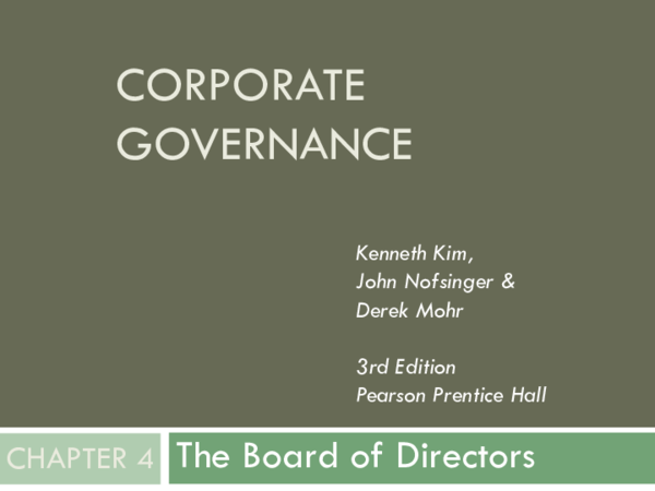 (PDF) CHAPTER 4 The Board of Directors CORPORATE GOVERNANCE