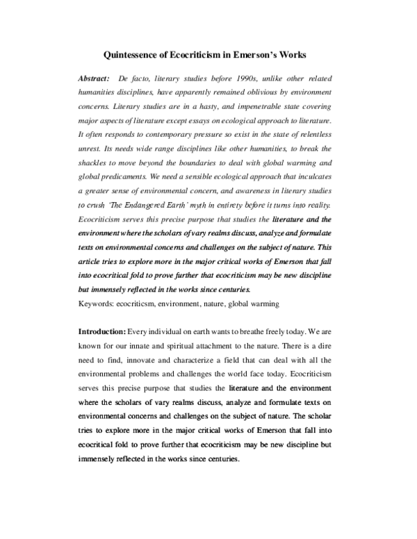 Features of ecocriticism image