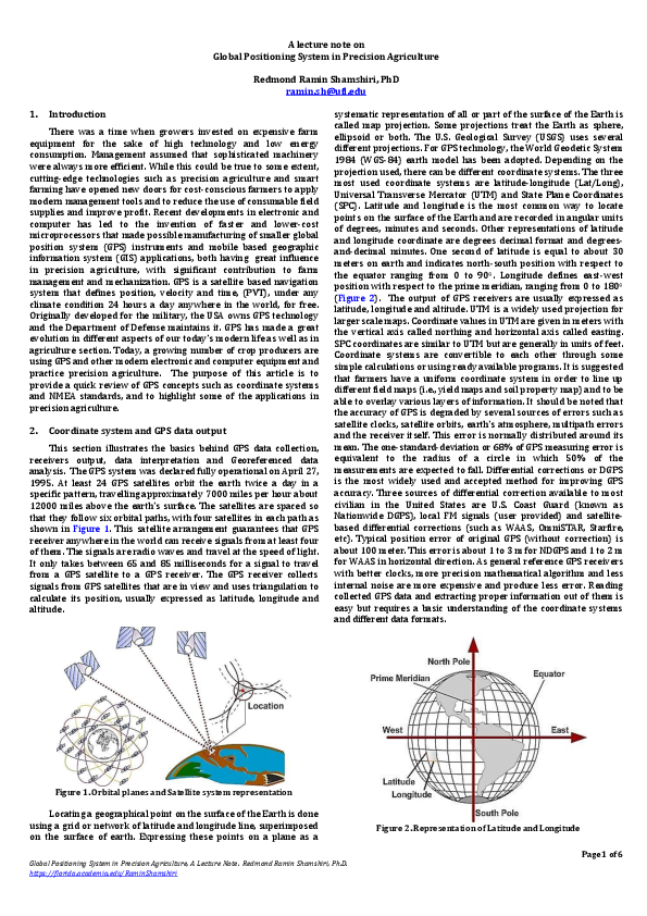 (PDF) A lecture note on Global Positioning System in Precision