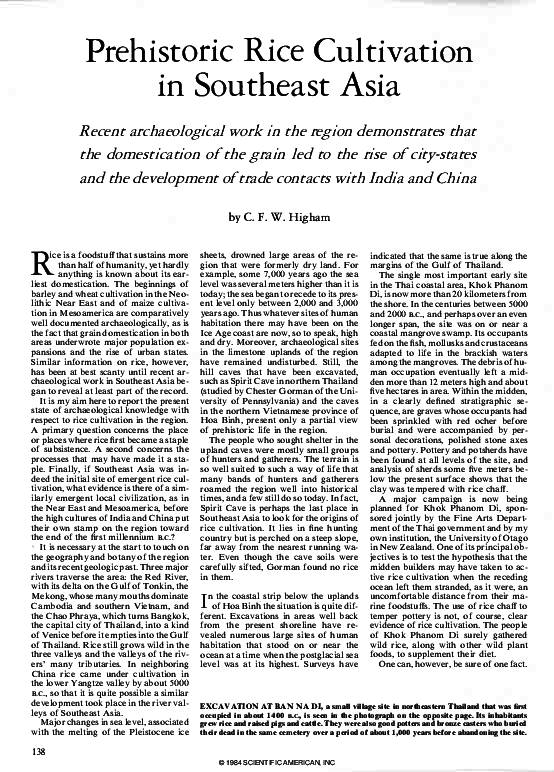 (PDF) Prehistoric Rice Cultivation in Southeast Asia