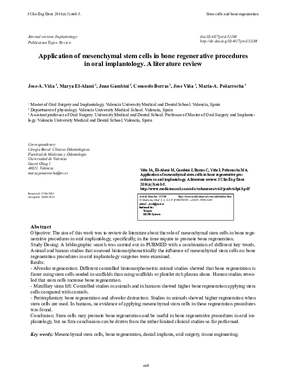 (PDF) Application of mesenchymal stem cells in bone regenerative ...