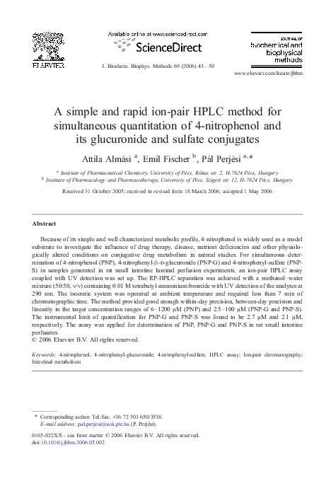 (PDF) A simple and rapid ion-pair HPLC method for simultaneous ...