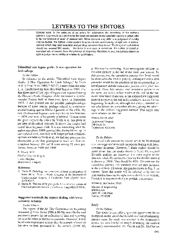 (PDF) Suggested standards for reports dealing with lower extremity ischemia