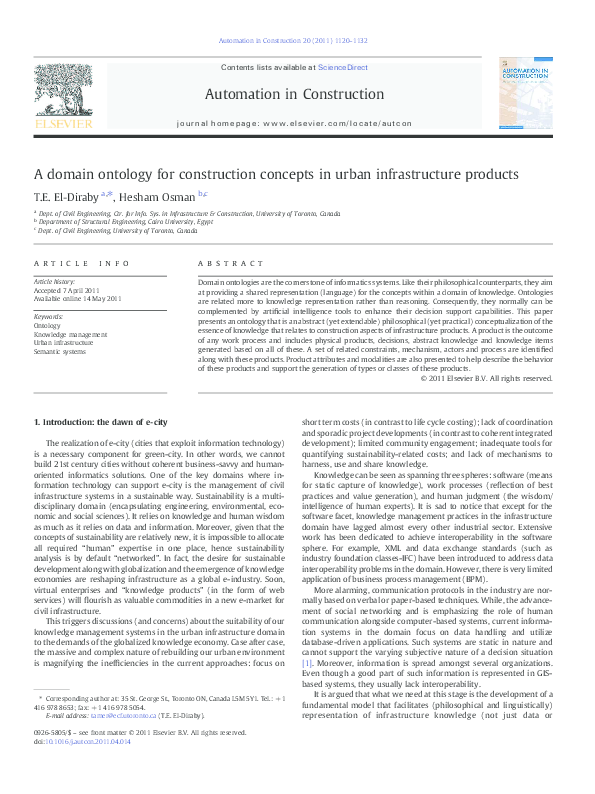 (PDF) A domain ontology for construction concepts in urban ...