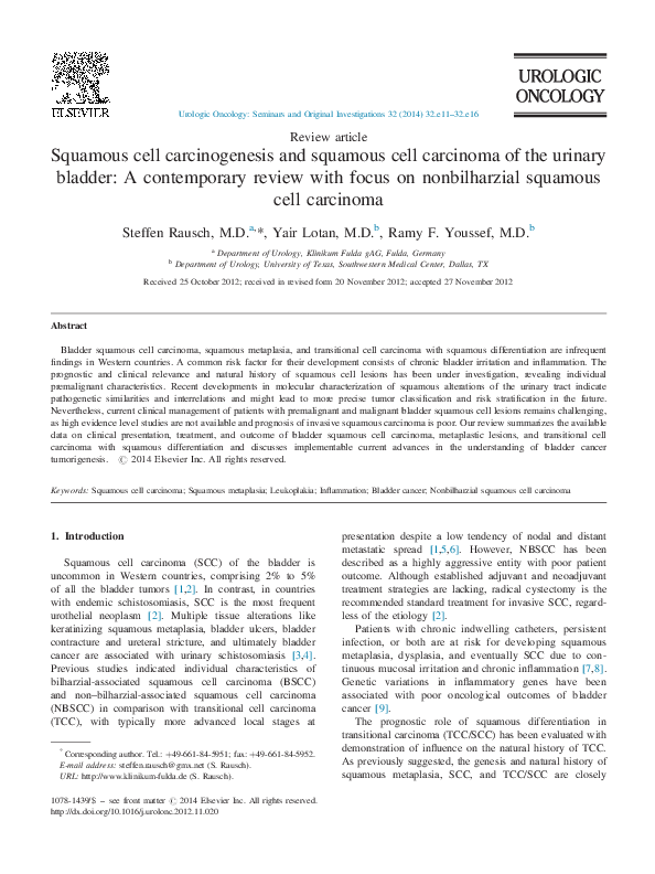 (PDF) Squamous cell carcinogenesis and squamous cell carcinoma of the ...