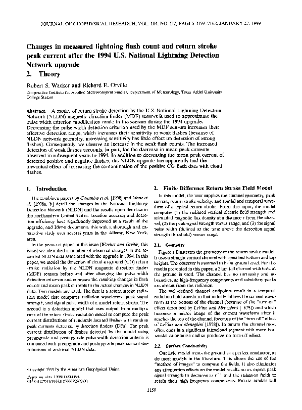 (PDF) Changes in measured lightning flash count and return stroke peak ...