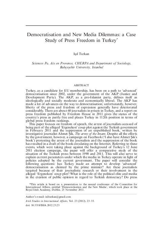 (PDF) Democratisation and New Media Dilemmas: a Case Study of Press ...