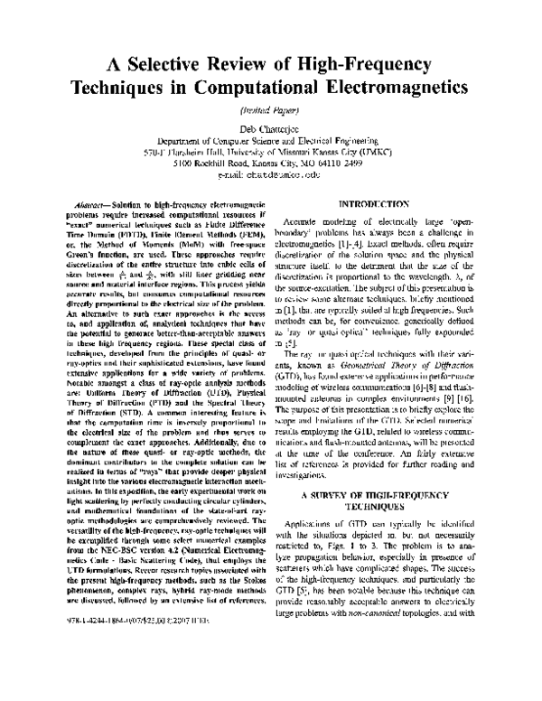 (PDF) A selective review of high-frequency techniques in computational ...