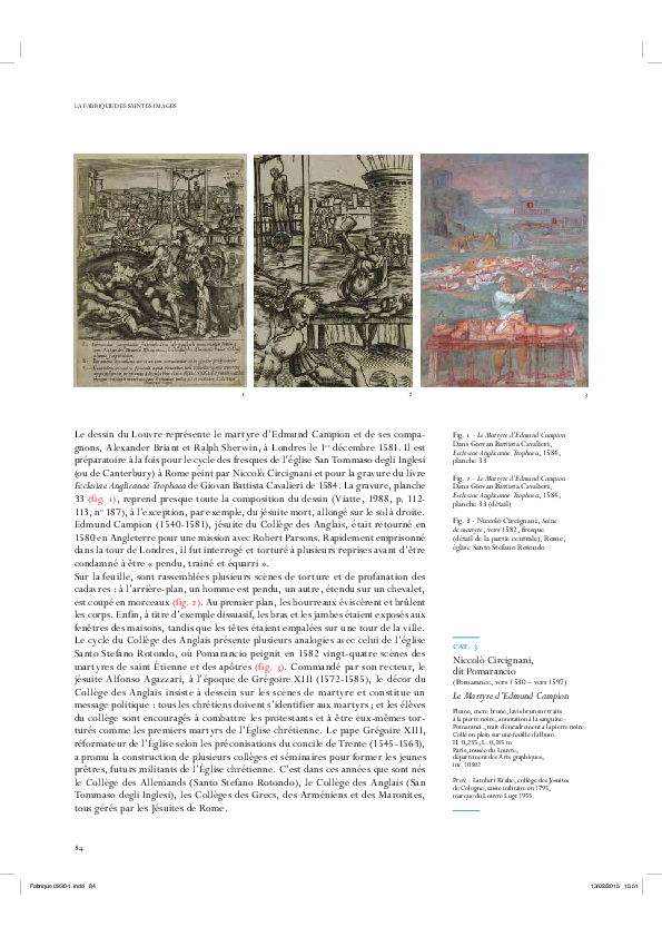 (PDF) Notice Le Martyre d’Edmund Campion de Niccolò Circignani, dit