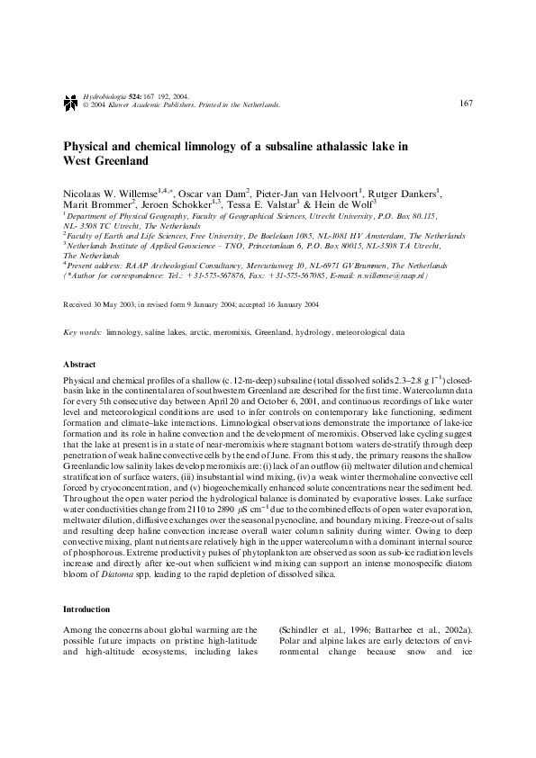 Limnology research paper picture