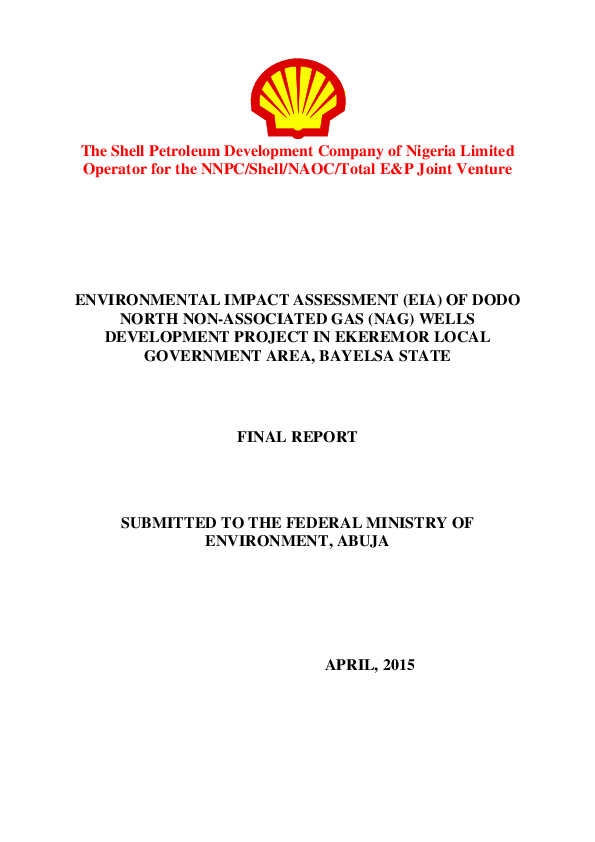 (PDF) Report dodo north non associated gas project eia