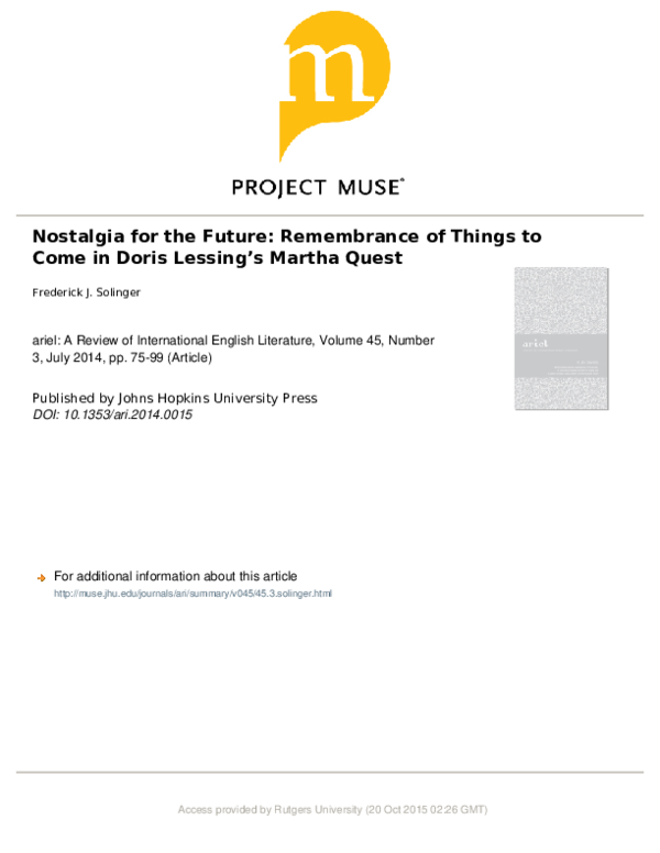 Martha quest review picture