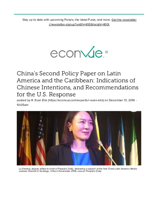 (PDF) Chinas Second Policy Paper on Latin America and the Caribbean