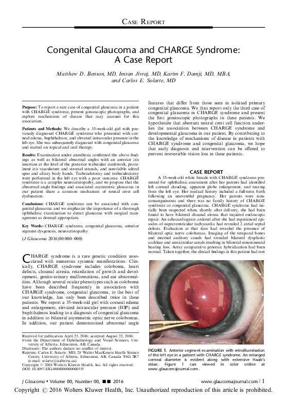 (PDF) Congenital and CHARGE Syndrome A Case Report Matthew