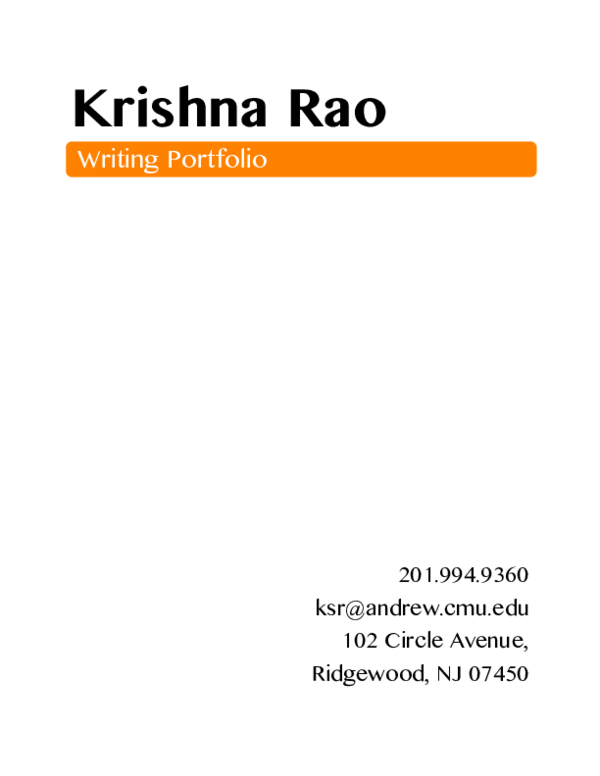 (PDF) Krishna's Portfolio