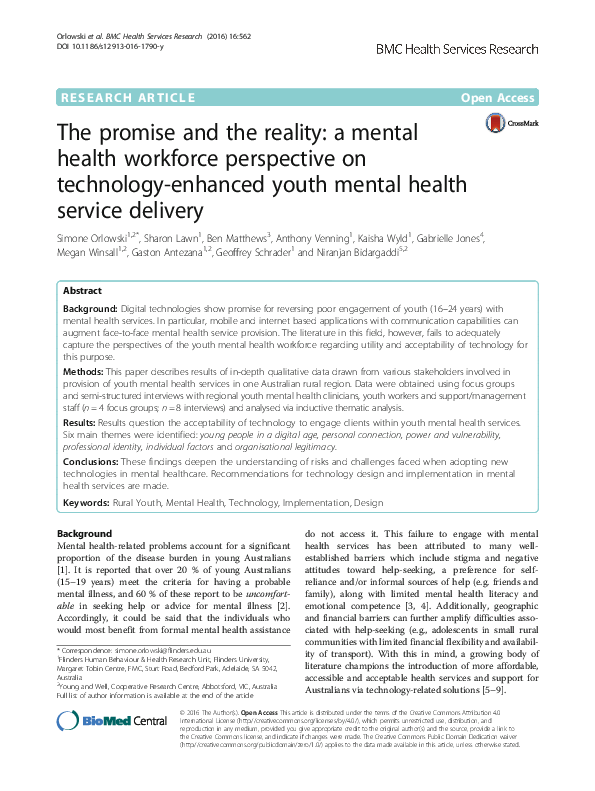 (PDF) The promise and the reality: a mental health workforce ...
