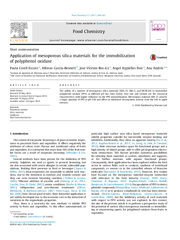 (PDF) Application of mesoporous silica materials for the immobilization ...