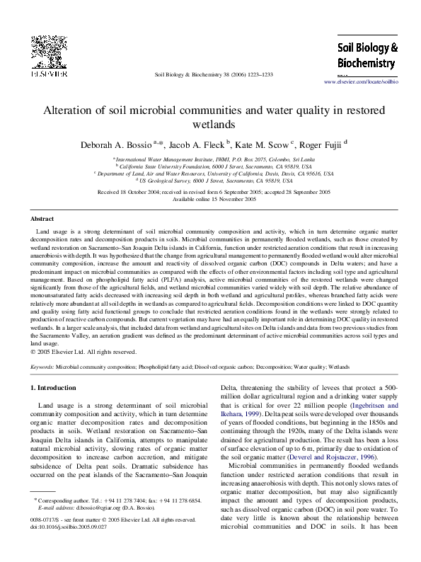 (PDF) Alteration of soil microbial communities and water quality in ...
