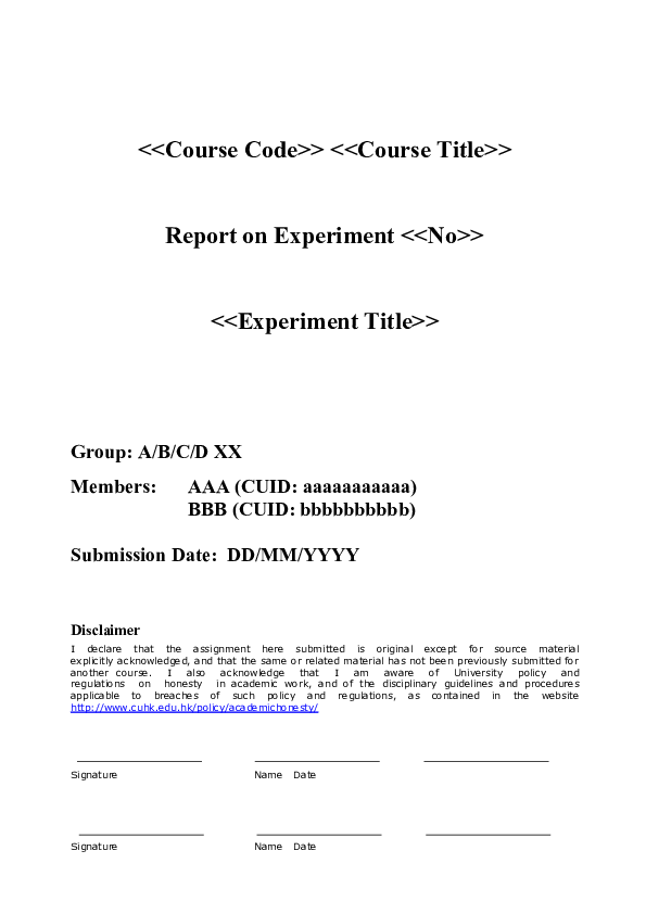 (PDF) Lab Report format | Ho Yin Yip - Academia.edu