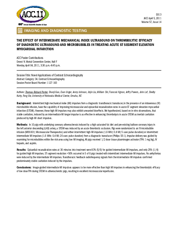 (PDF) THE EFFECT OF INTERMEDIATE MECHANICAL INDEX ULTRASOUND ON