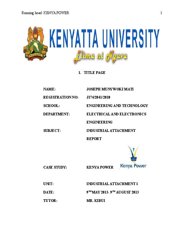 (DOC) COMBINED KENYA POWER INDUSTRIAL ATTACHMENT REPORT