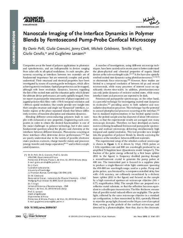 (PDF) Nanoscale Imaging of the Interface Dynamics in Polymer Blends by ...