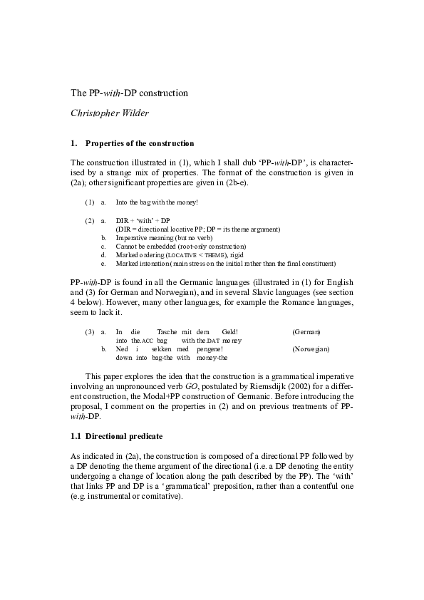 (PDF) The PPwithDP construction Christopher Wilder Academia.edu