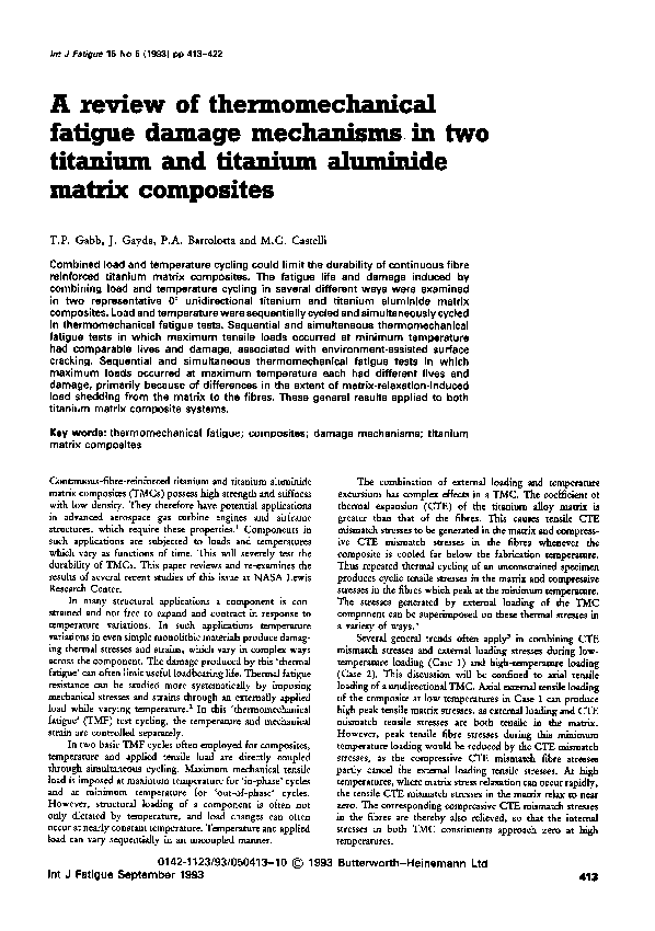 (PDF) A review of thermomechanical fatigue damage mechanisms in two titanium and titanium