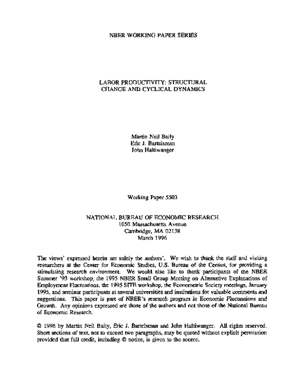 (PDF) Labor productivity: Structural change and cyclical dynamics
