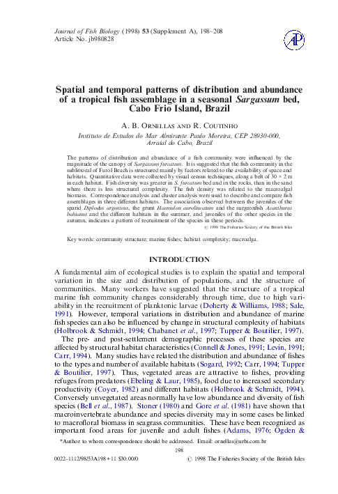 (PDF) SPATIAL AND TEMPORAL PATTERNS OF DISTRIBUTION OF MAJOR FISH ...