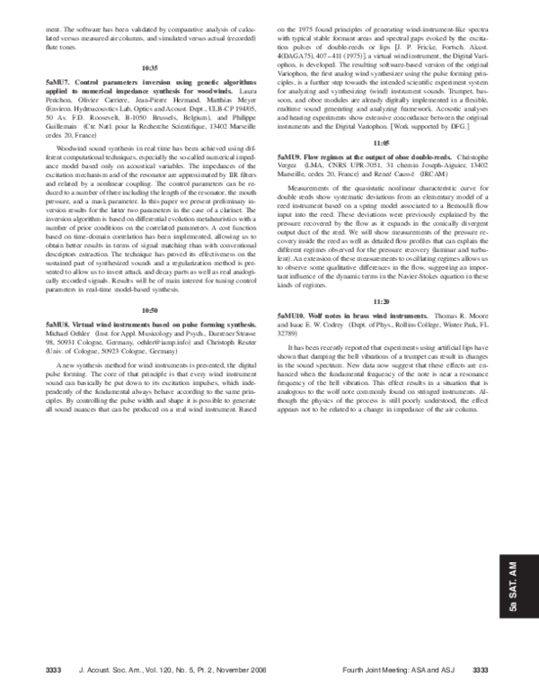 (PDF) Virtual wind instruments based on pulse forming synthesis