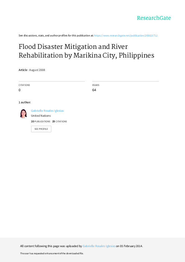 (PDF) Flood Disaster Mitigation and River Rehabilitation by Marikina ...