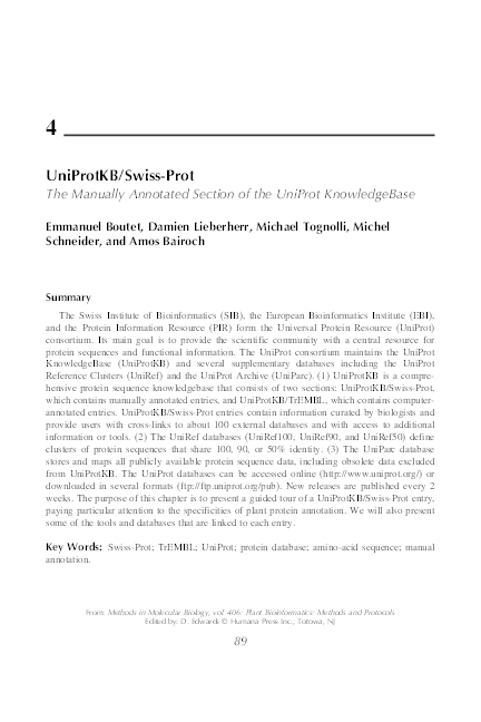 (PDF) UniProtKB/Swiss-Prot
