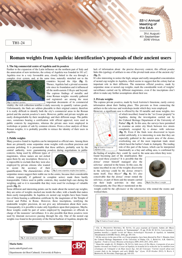 (PDF) Roman weights from Aquileia: identification’s proposals of their ...